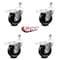 Service Caster 4 Inch Phenolic Swivel 3/8 Inch Threaded Stem Caster Set with Total Lock Brake SCC-TSTTL20S414-PHS-381615-4 - alternate 2